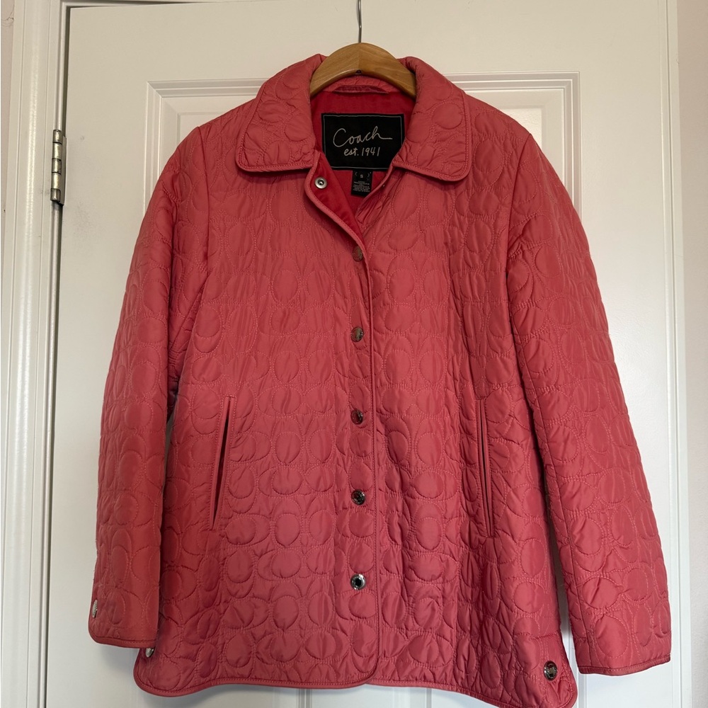Coach Women's Coral Quilted Puffer Jacket